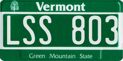VT license plate LSS803
