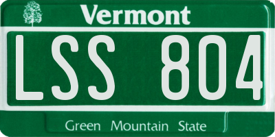 VT license plate LSS804