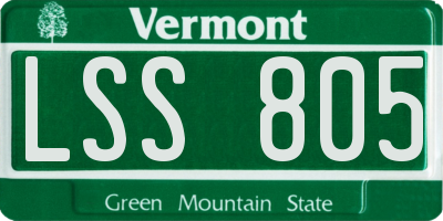 VT license plate LSS805