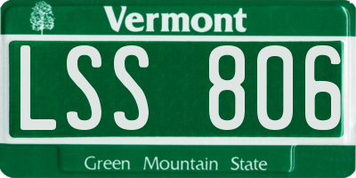 VT license plate LSS806