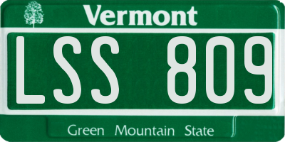 VT license plate LSS809