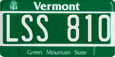 VT license plate LSS810