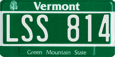 VT license plate LSS814