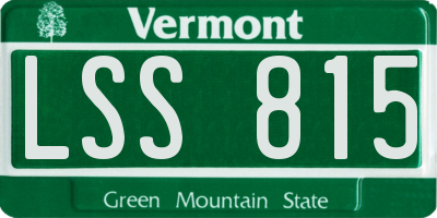 VT license plate LSS815