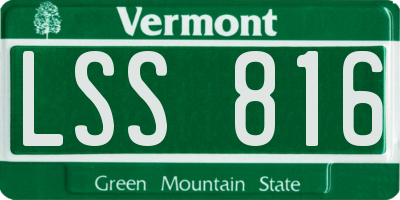 VT license plate LSS816