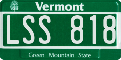 VT license plate LSS818