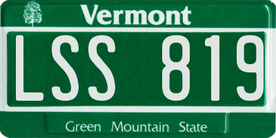 VT license plate LSS819