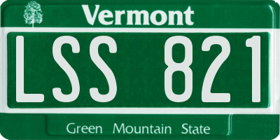 VT license plate LSS821
