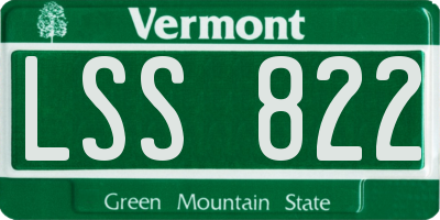 VT license plate LSS822