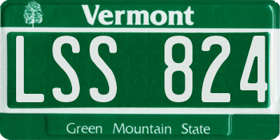 VT license plate LSS824