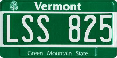 VT license plate LSS825