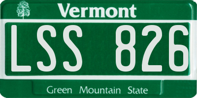 VT license plate LSS826