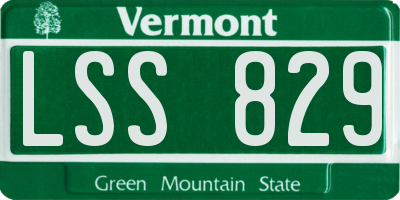 VT license plate LSS829
