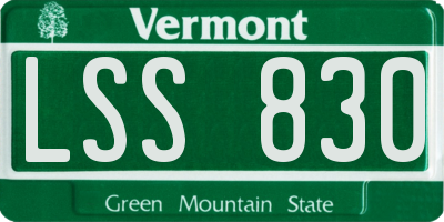 VT license plate LSS830