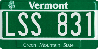 VT license plate LSS831