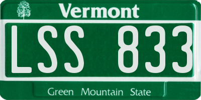 VT license plate LSS833