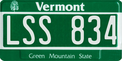 VT license plate LSS834