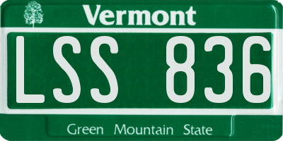 VT license plate LSS836