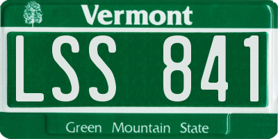 VT license plate LSS841