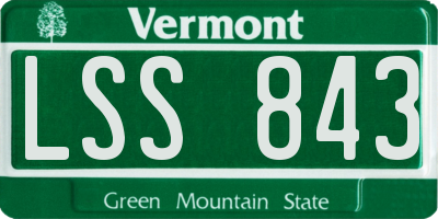 VT license plate LSS843