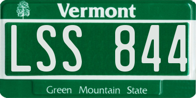 VT license plate LSS844