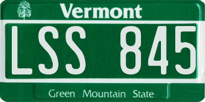 VT license plate LSS845