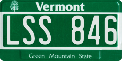 VT license plate LSS846