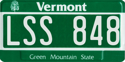 VT license plate LSS848
