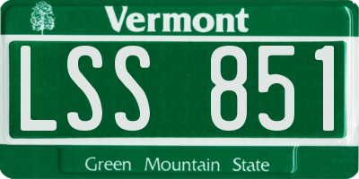 VT license plate LSS851