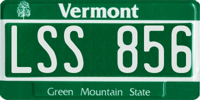 VT license plate LSS856