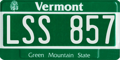 VT license plate LSS857