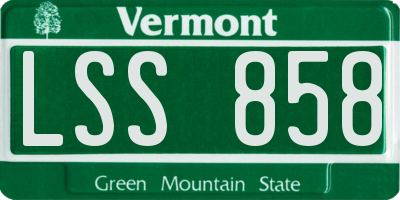 VT license plate LSS858