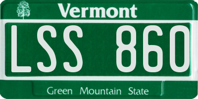 VT license plate LSS860