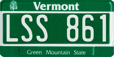 VT license plate LSS861