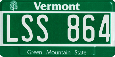 VT license plate LSS864