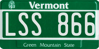 VT license plate LSS866