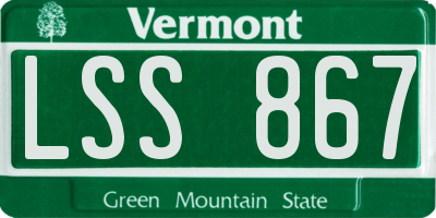 VT license plate LSS867
