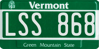 VT license plate LSS868