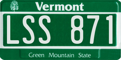 VT license plate LSS871