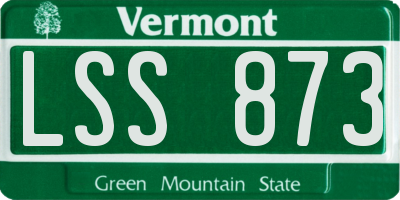 VT license plate LSS873