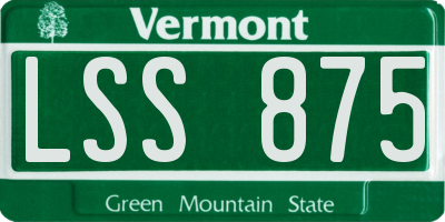VT license plate LSS875