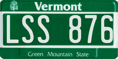 VT license plate LSS876