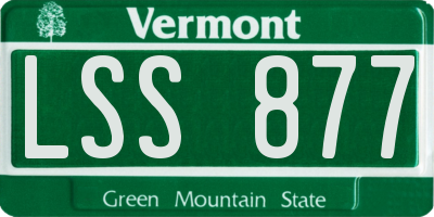 VT license plate LSS877