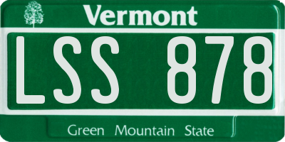 VT license plate LSS878