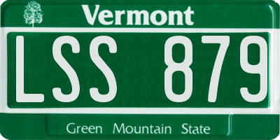 VT license plate LSS879