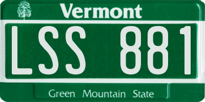 VT license plate LSS881