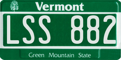VT license plate LSS882