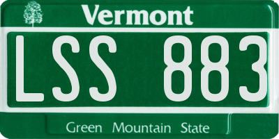 VT license plate LSS883