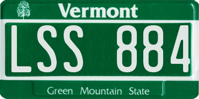 VT license plate LSS884