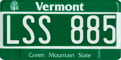 VT license plate LSS885